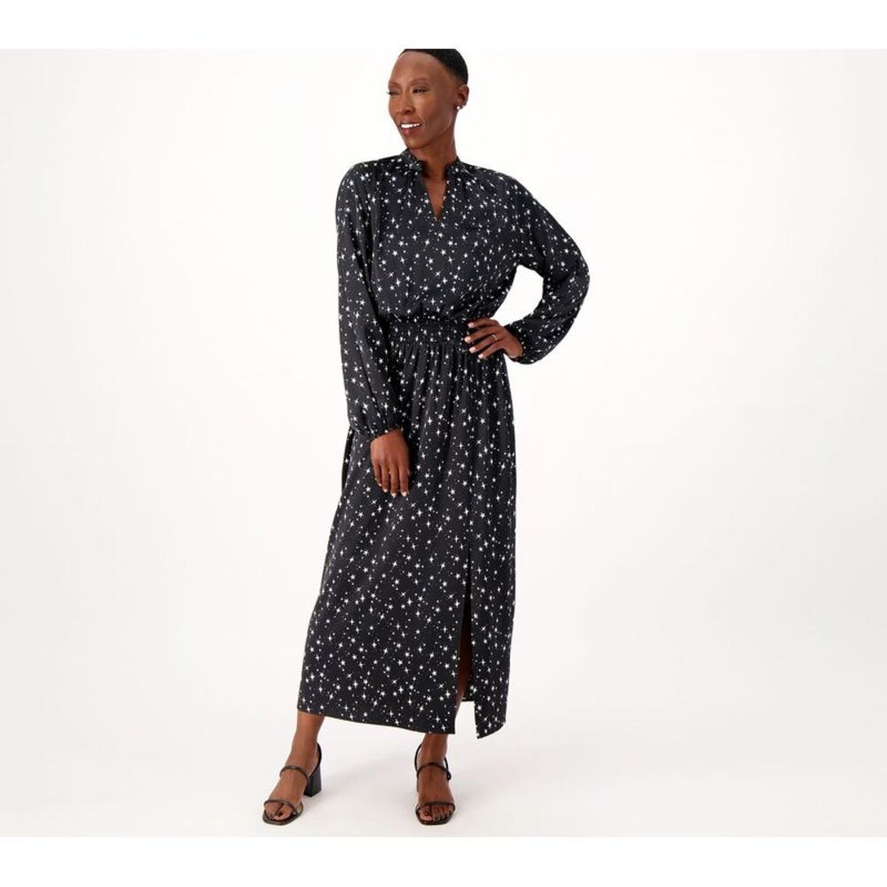 Candace Cameron Bure Women's Dress Sz M Star Print Black